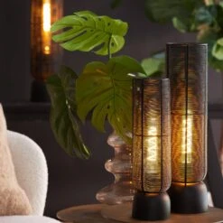 Lezuza Matt Black 60.5cm Wire Table Lamp