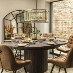 Samraat Antique Brass Crystal 8 Light Pendant