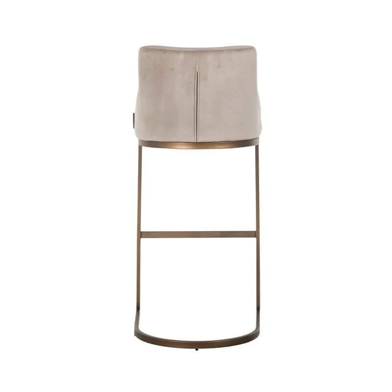Bamaya Beige Velvet Bar Stool 5 Bamaya Beige Velvet Bar Stool - Image 5