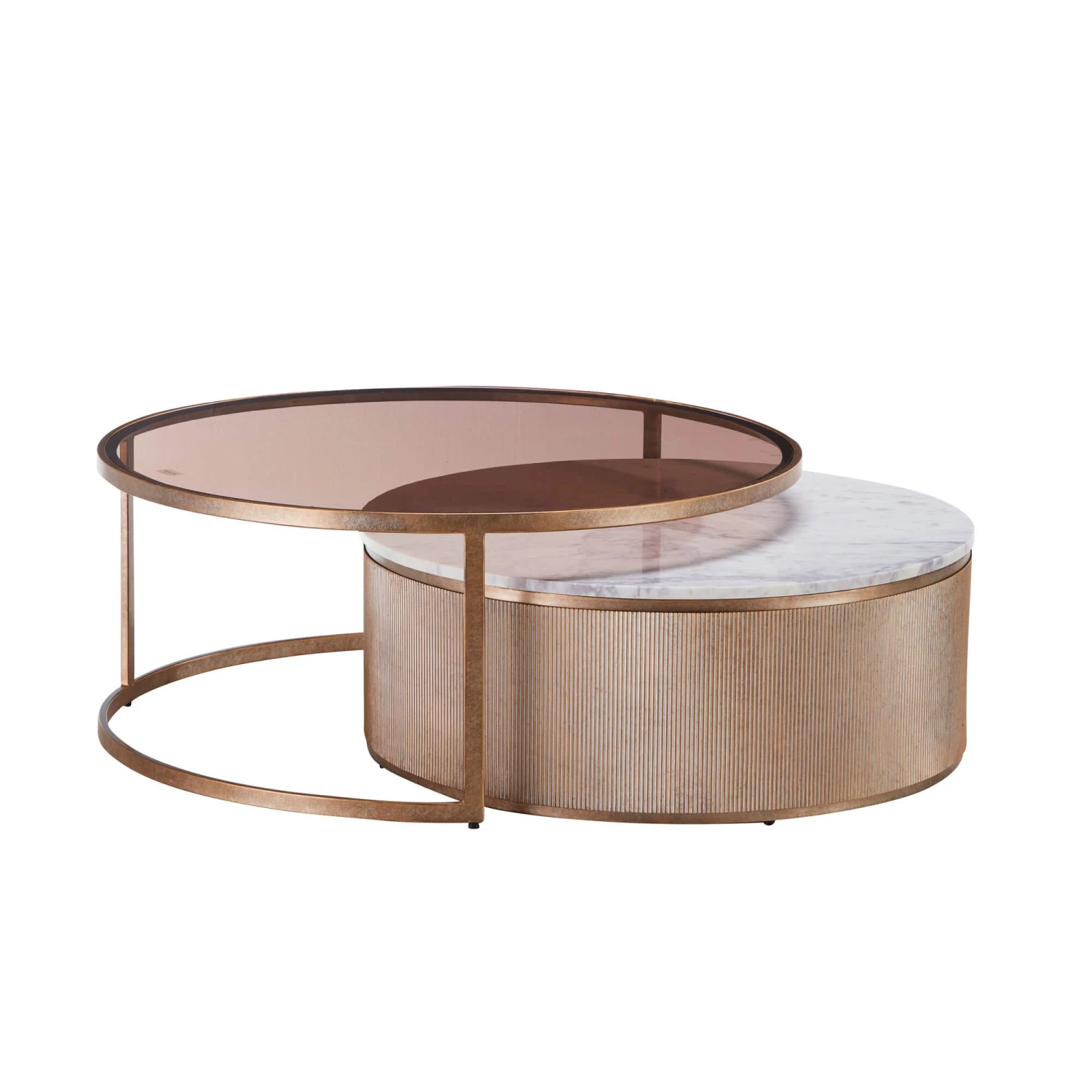 Libra Belvedere Aged Gold Set Of 2 Nest Of Tables 1 Libra Belvedere Aged Gold Set Of 2 Nest Of Tables