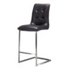 Aventi Antique Black Faux Leather Counter Bar Stool