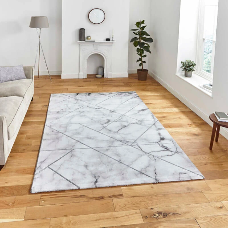 Craft Ivory & Silver Geometric Rug Collection 2 Craft Ivory & Silver Geometric Rug Collection - Image 2