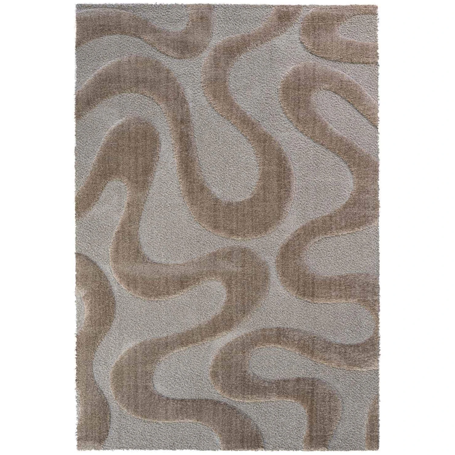 Cleo Wave Taupe Textured 133cm X 195cm Rug 1 Cleo Wave Taupe Textured 133cm X 195cm Rug
