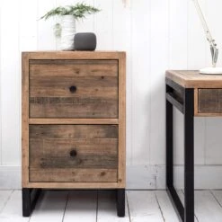 Malmo Reclaimed Timber Two Drawer Filing Cabinet