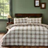 Catherine Lansfield Kelso Check Burnt Orange Single Duvet Set