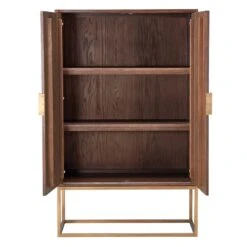 Olivia James Hemingway Mahogany Oak & Gold 2 Door Bar Cabinet -Housing Units Furniture Store aa9b125e77f522d42cbe3cd4065419e4
