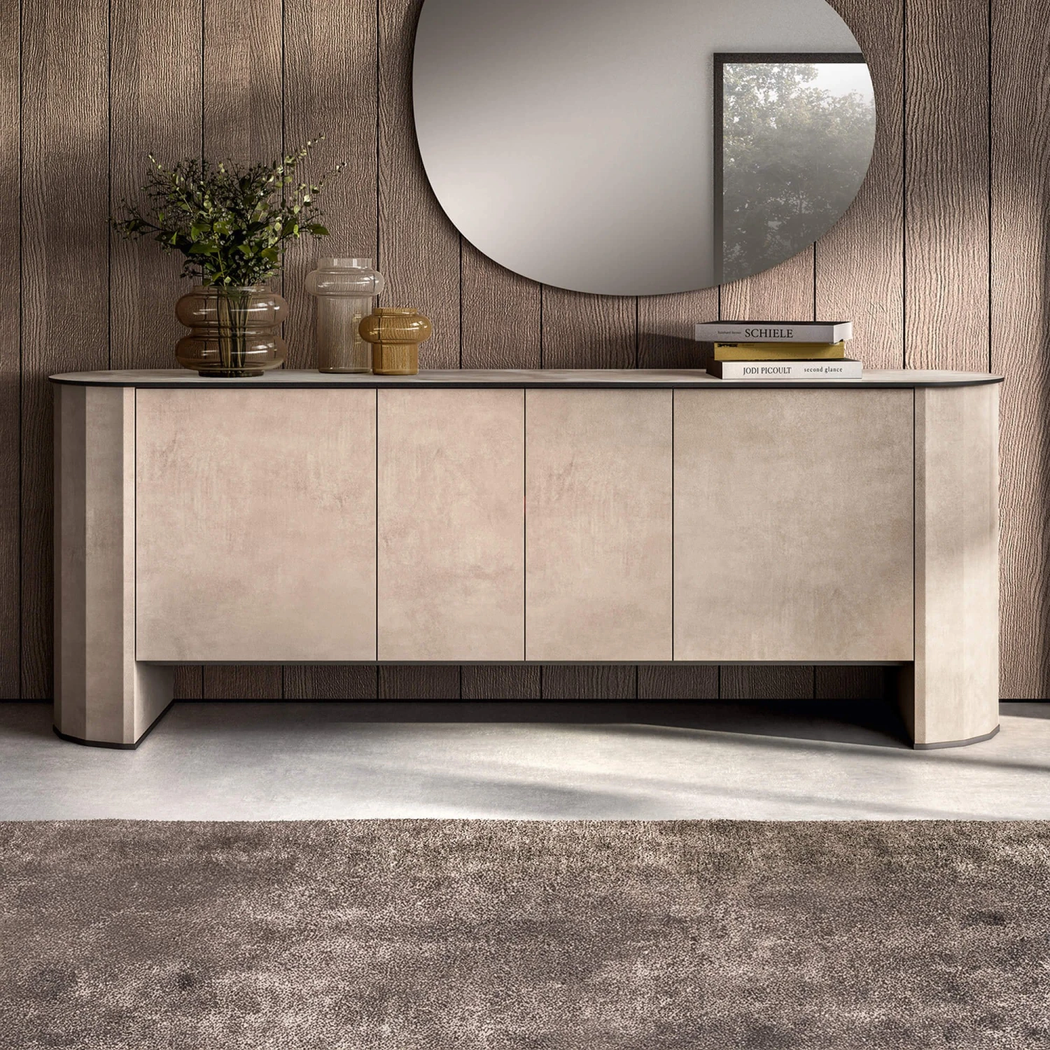 Santori Rounded 4 Door Cream Sideboard 2 Santori Rounded 4 Door Cream Sideboard - Image 2