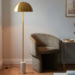Aged Brass & Marble Dome Floor Lamp -Housing Units Furniture Store abc9c488777efc53eb0ba1f7feaa02e1