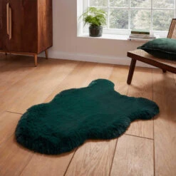 Super Teddy Green Single Sheepskin Rug