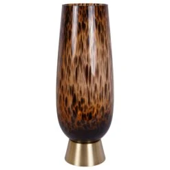 Libra Savanna 50cm Glass Vase With Brass Base