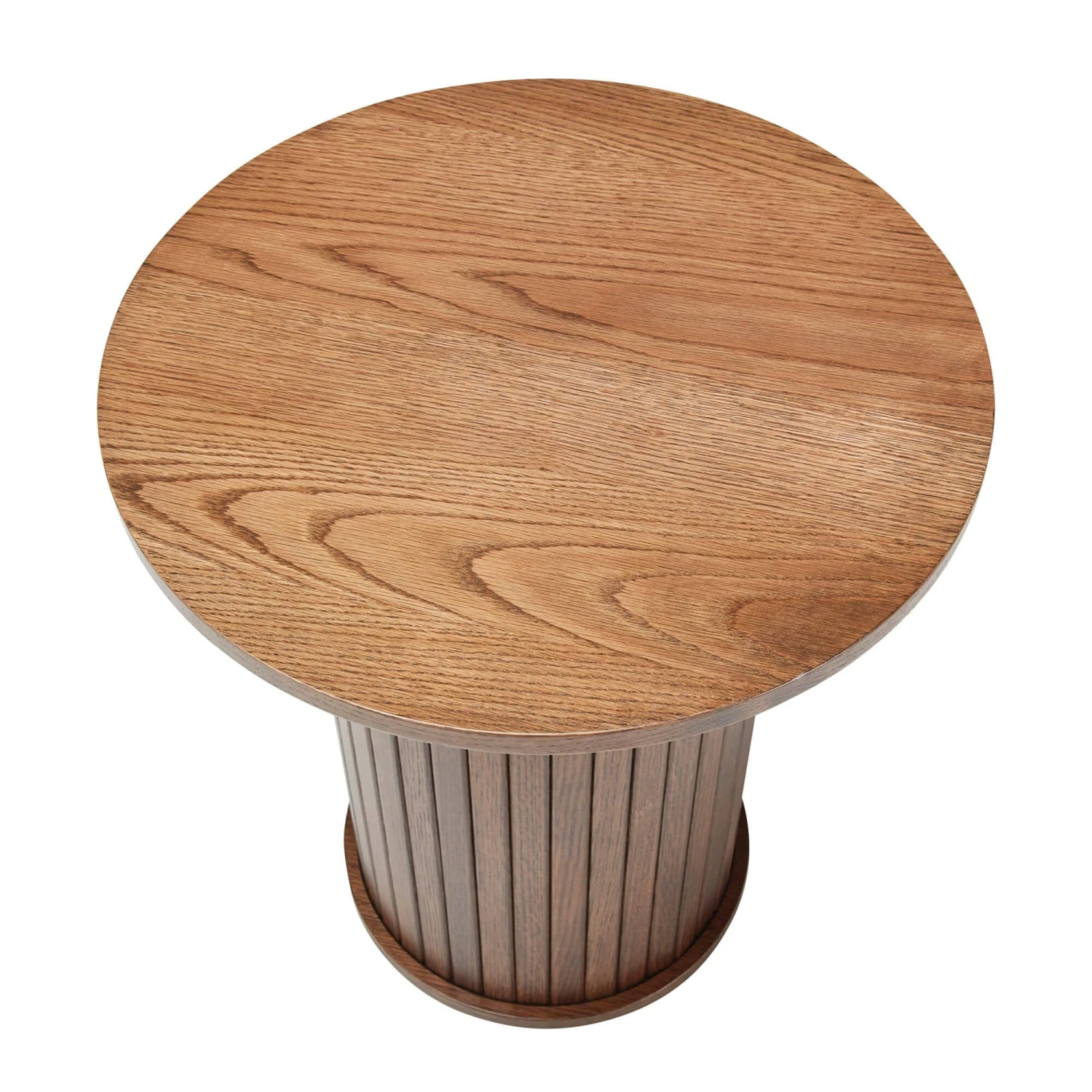 Annika Smoked Oak Slatted Round Side Table 3 Annika Smoked Oak Slatted Round Side Table - Image 3