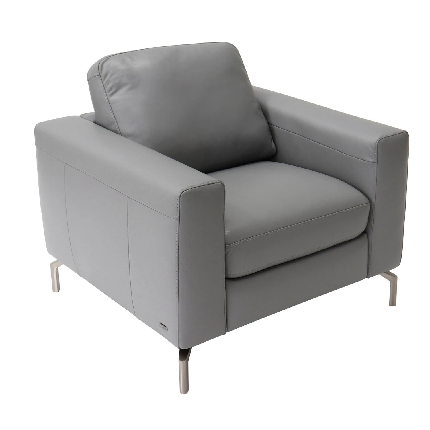 Natuzzi Editions Milano Grey Leather Armchair 2 Natuzzi Editions Milano Grey Leather Armchair - Image 2