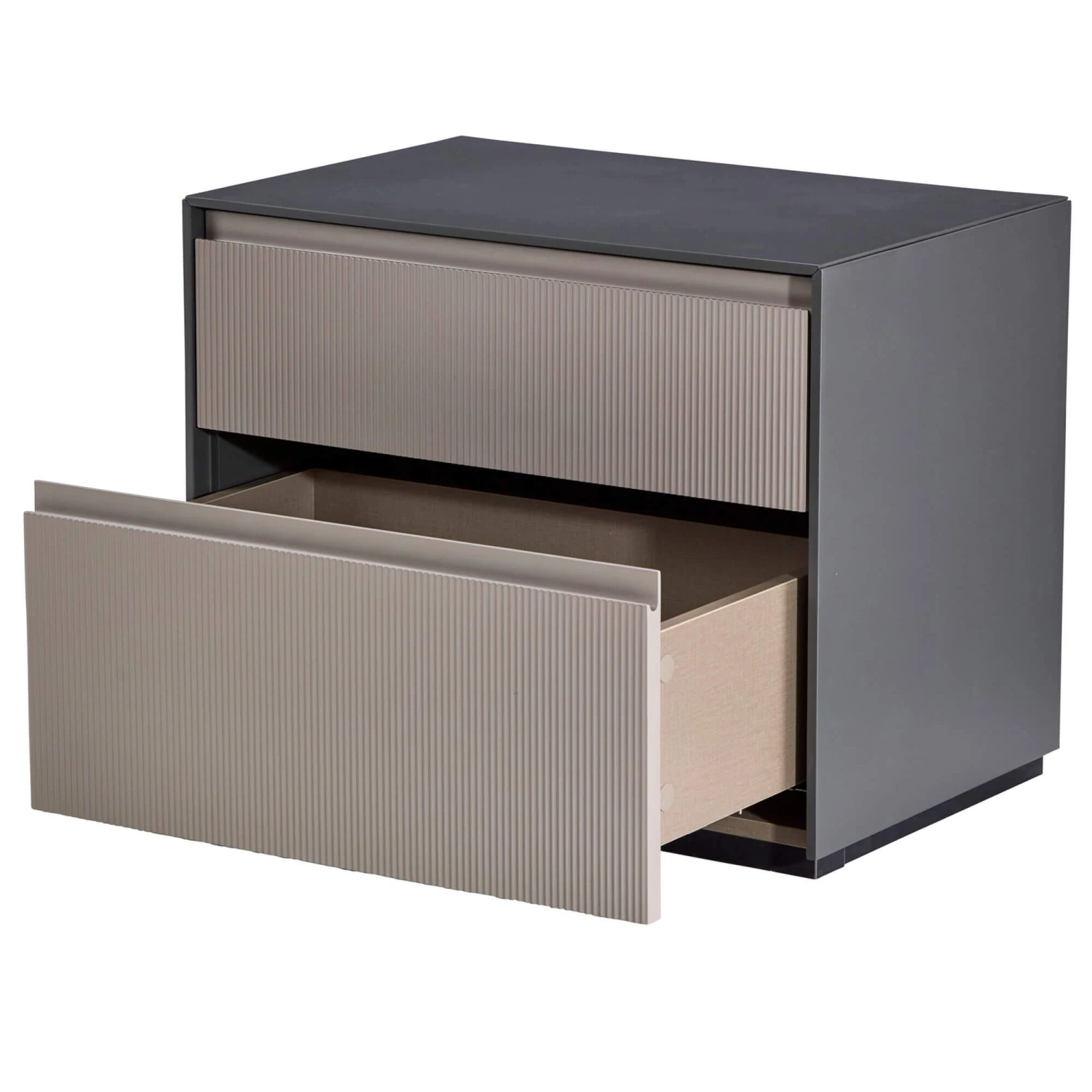 Kassia Matte Graphite And Grey Nightstand 3 Kassia Matte Graphite And Grey Nightstand - Image 3