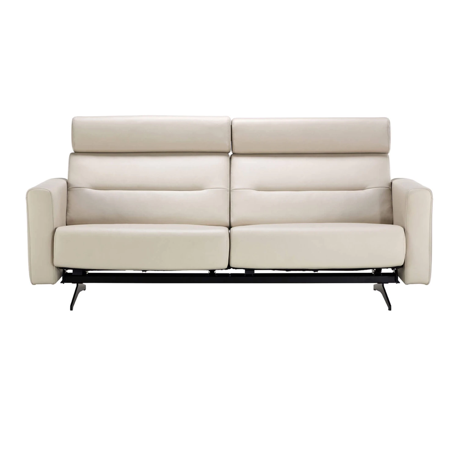 Stressless Stella 2.5 Seater Sofa In Velaro Light Grey Leather & Matt Black 5 Stressless Stella 2.5 Seater Sofa In Velaro Light Grey Leather & Matt Black - Image 5