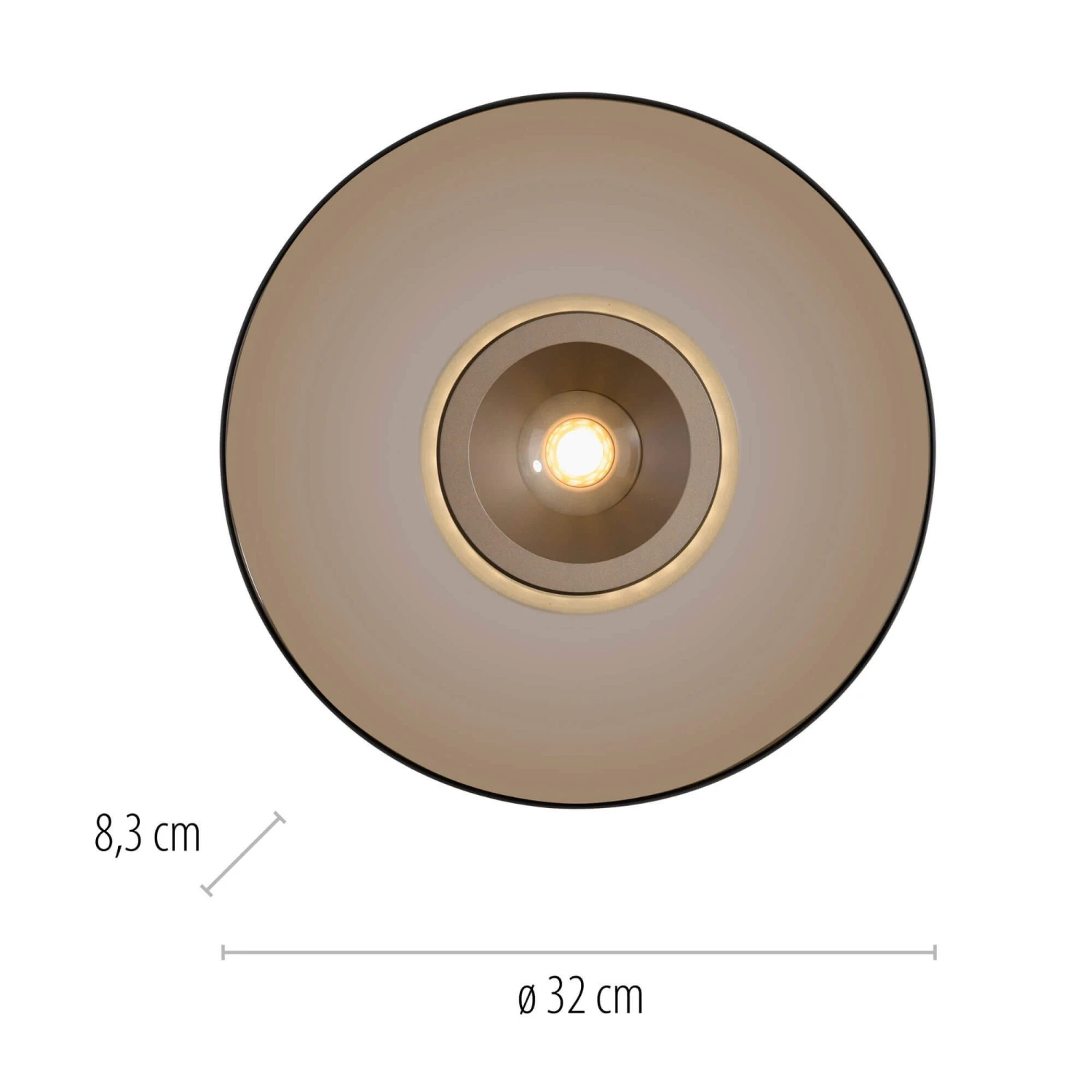 Luna Bronze & Dark Amber Glass 32cm Flush Ceiling And Wall Light 8 Luna Bronze & Dark Amber Glass 32cm Flush Ceiling And Wall Light - Image 8