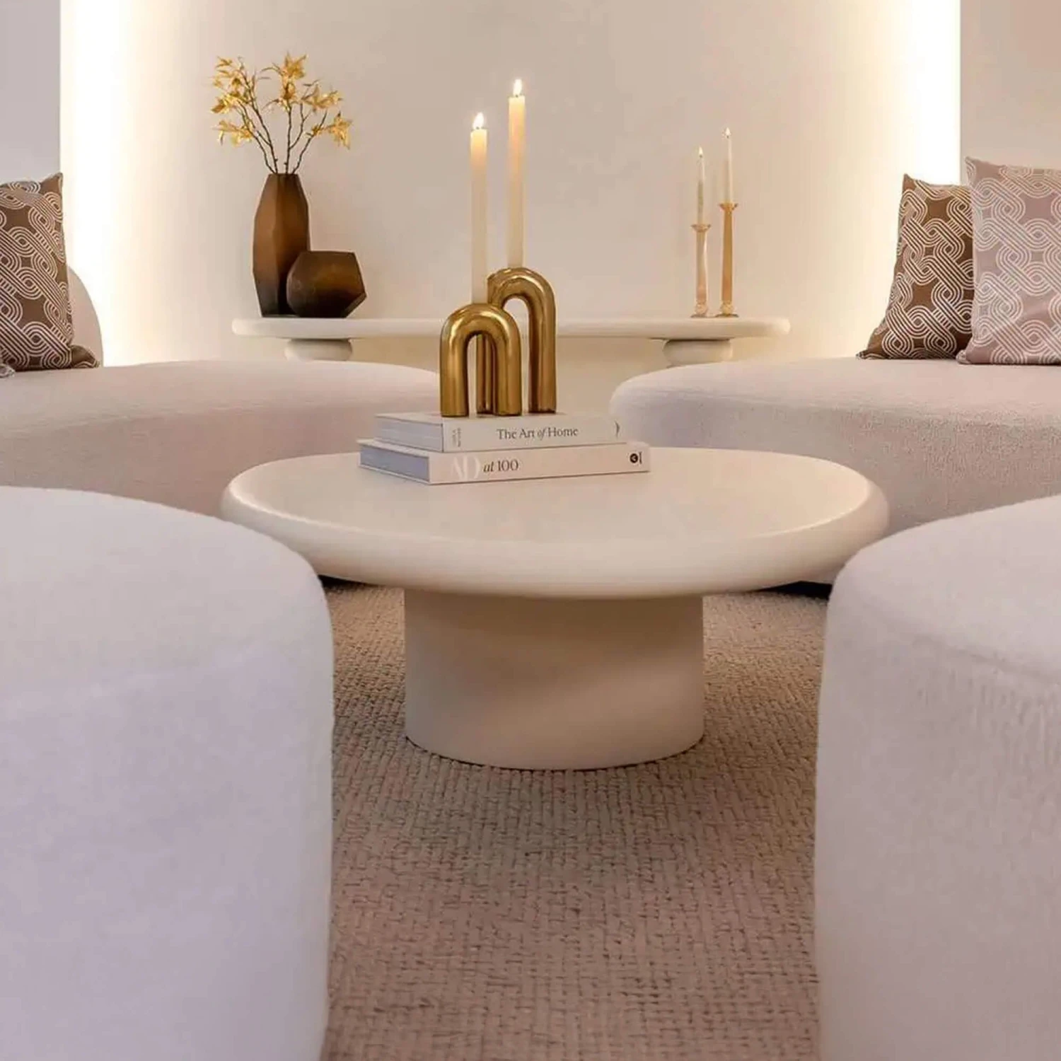 Basilia White Curved Coffee Table 5 Basilia White Curved Coffee Table - Image 5