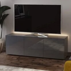 Intelligent 150cm Grey Gloss TV Unit