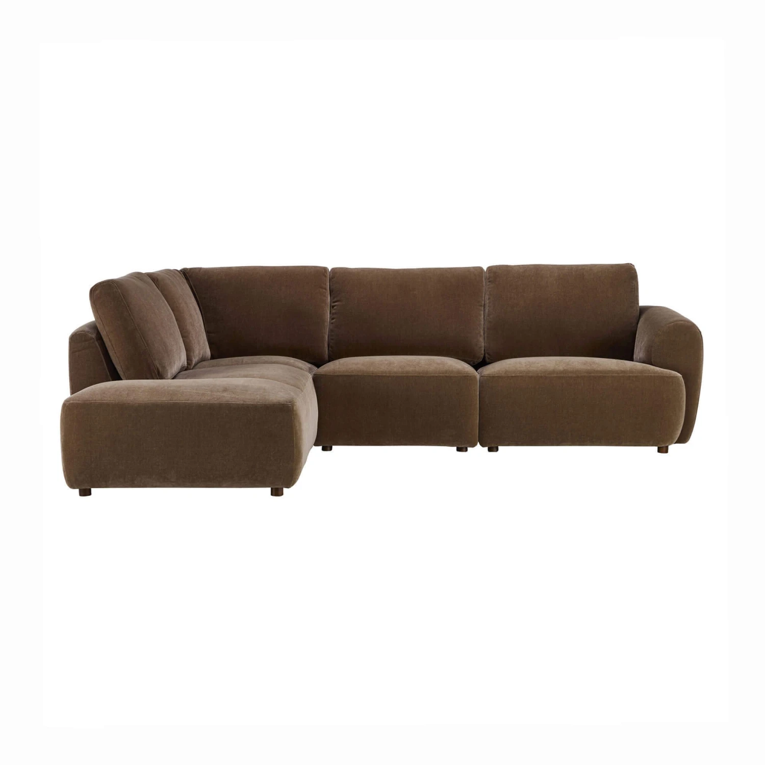 Arcadian Brown Fabric Left Hand Open Chaise Corner Sofa 2 Arcadian Brown Fabric Left Hand Open Chaise Corner Sofa - Image 2
