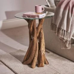 Java Teak 60cm Round Lamp Table