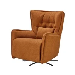 Fama Simone Dark Ochre Fabric Swivel Relax Armchair -Housing Units Furniture Store b2b10db1a292db6cd2b00228e8868f70