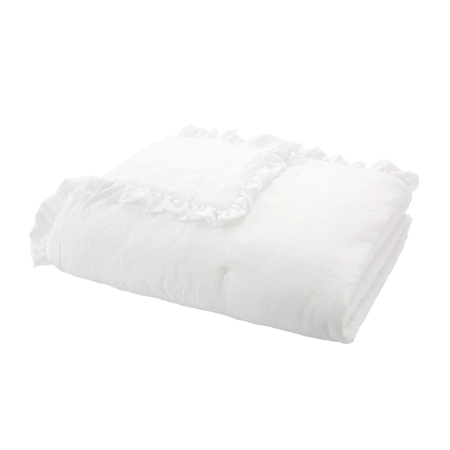 Bianca Soft Washed Frill 220cm X 230cm White Bedspread 2 Bianca Soft Washed Frill 220cm X 230cm White Bedspread - Image 2