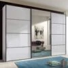 Matera 225cm White Sliding Mirrored Wardrobe