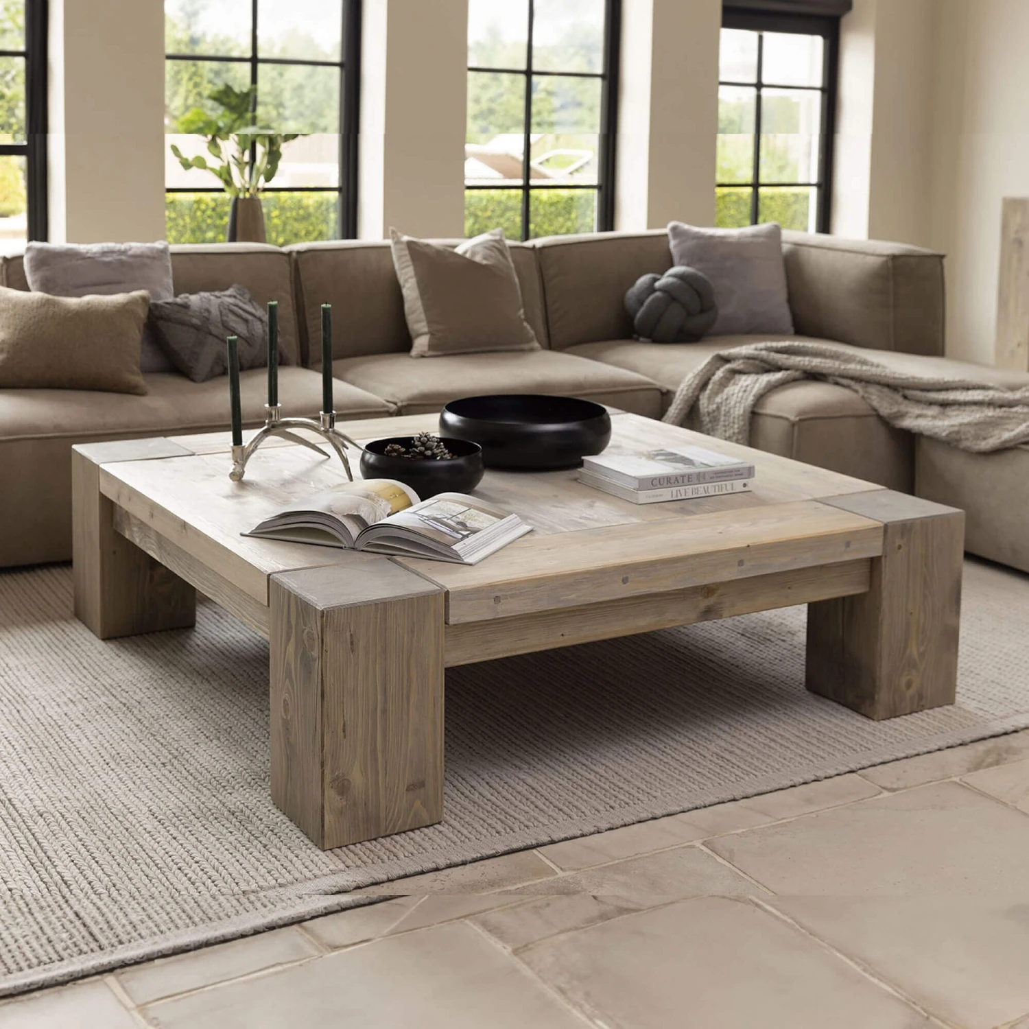 Montana Arizona Grey Reclaimed Wood Square Coffee Table 1 Montana Arizona Grey Reclaimed Wood Square Coffee Table