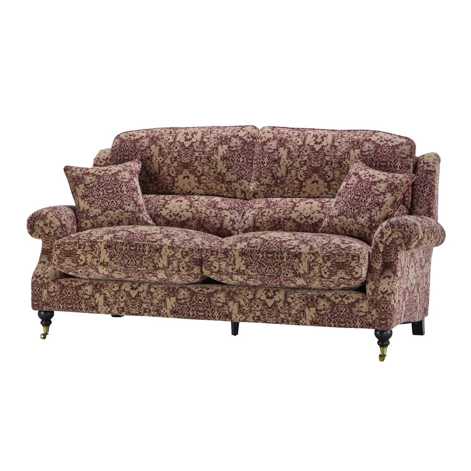 Parker Knoll Oakham Claret Red Fabric Large 2 Seater Sofa 2 Parker Knoll Oakham Claret Red Fabric Large 2 Seater Sofa - Image 2
