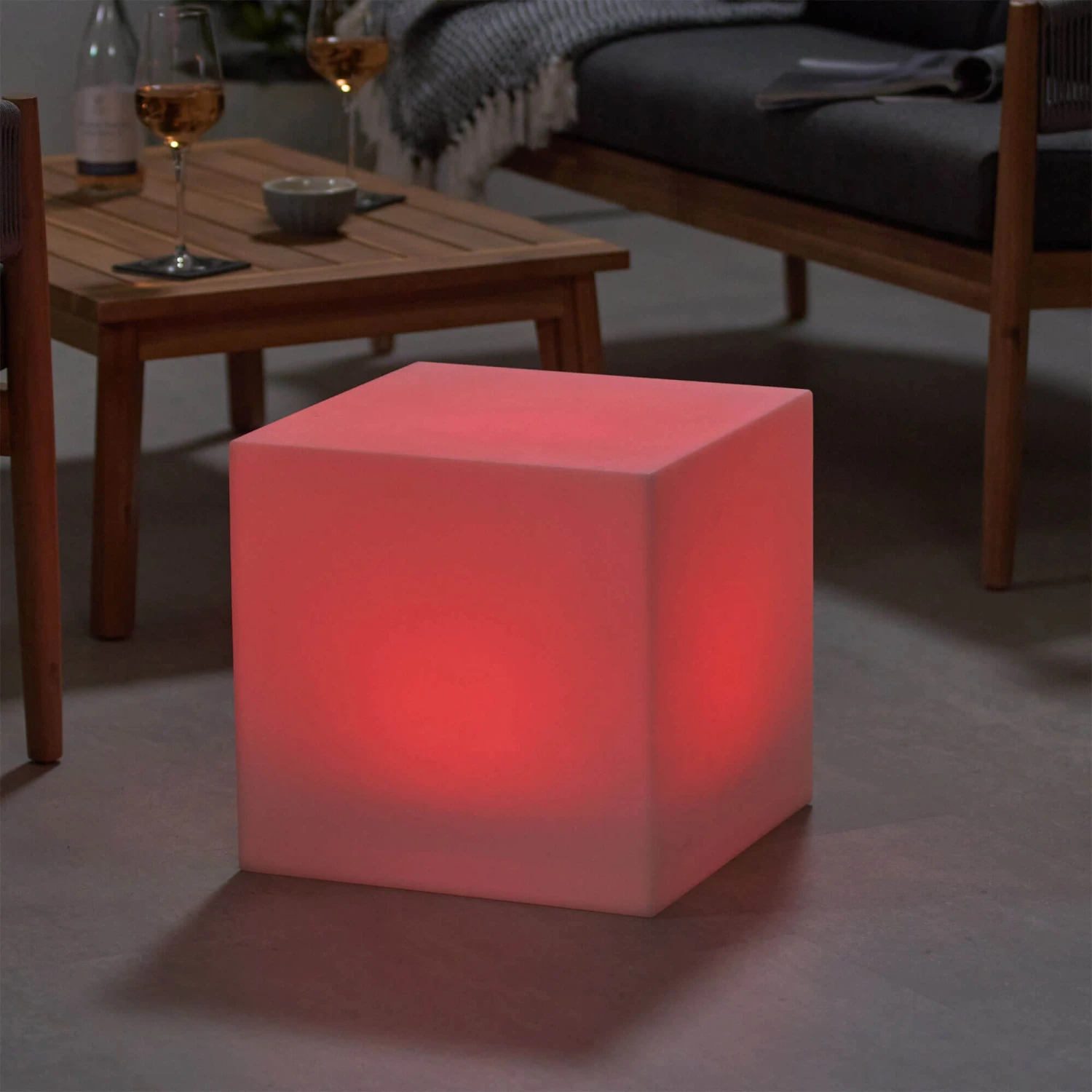 Cube Colour Changing 30cm Outdoor Floor Lamp 2 Cube Colour Changing 30cm Outdoor Floor Lamp - Image 2