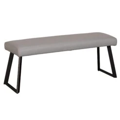 Deco Grey Faux Leather Low Dining Bench