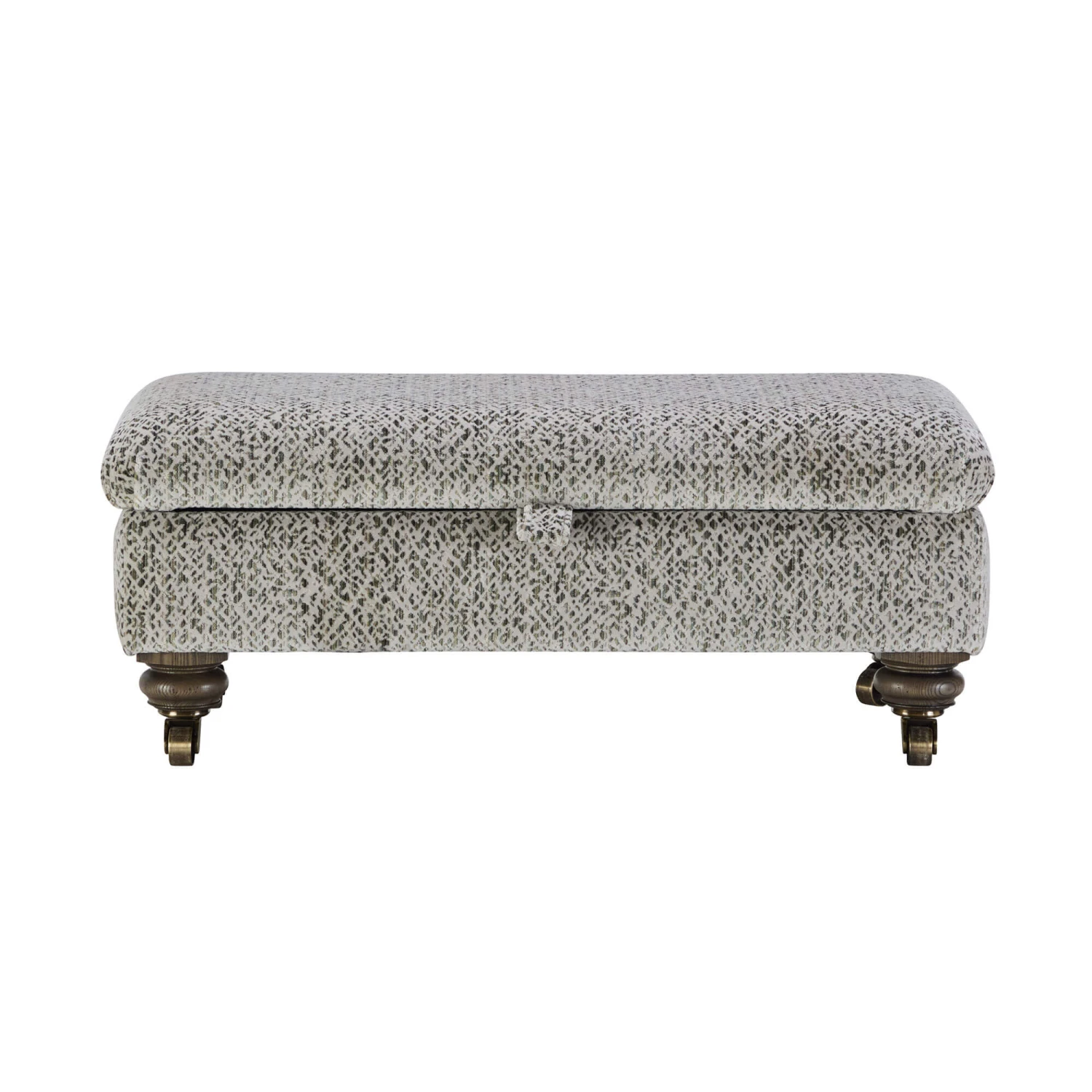 Donna Green Fabric Legged Storage Ottoman 1 Donna Green Fabric Legged Storage Ottoman