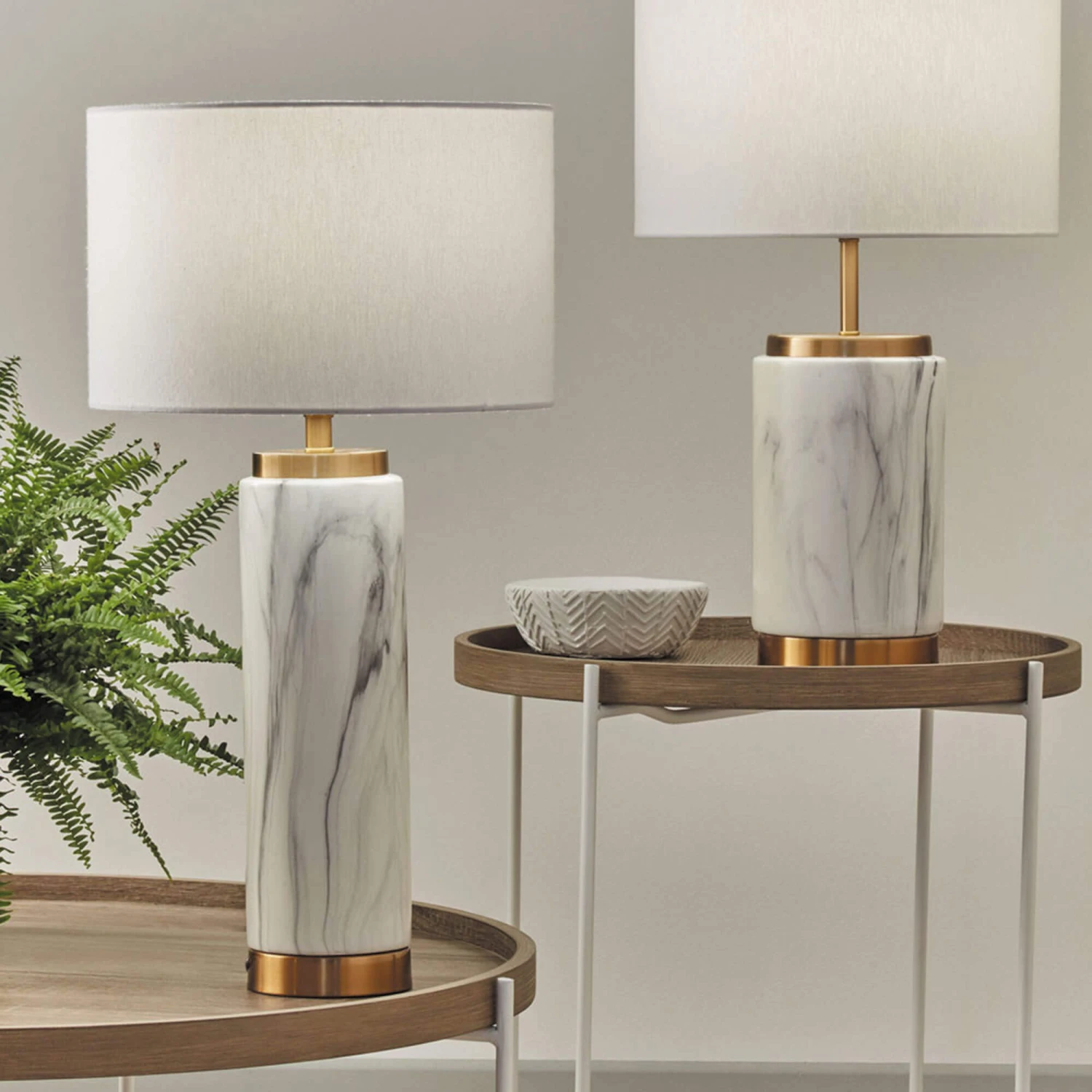 Carrara Tall White Marble Effect And Brass Table Lamp 1 Carrara Tall White Marble Effect And Brass Table Lamp