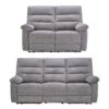 Dante Grey Fabric 3 & 2 Seater Electric Recliner Sofa Set