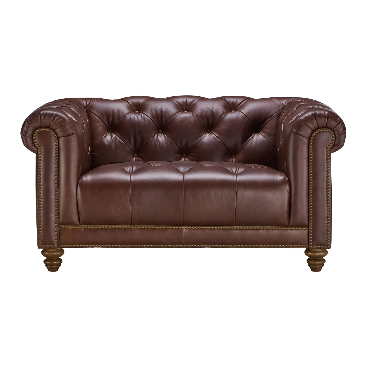 Wentworth Kodak Clove Brown Leather Snuggler Sofa 2 Wentworth Kodak Clove Brown Leather Snuggler Sofa - Image 2