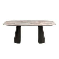 Santori Rounded 275cm Marble Effect Dining Table -Housing Units Furniture Store b7ff8bb38cba6856790ed9bb5f22a104 1