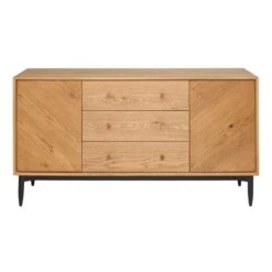 Ercol Monza Large Black Oak 2 Door 3 Drawer Sideboard