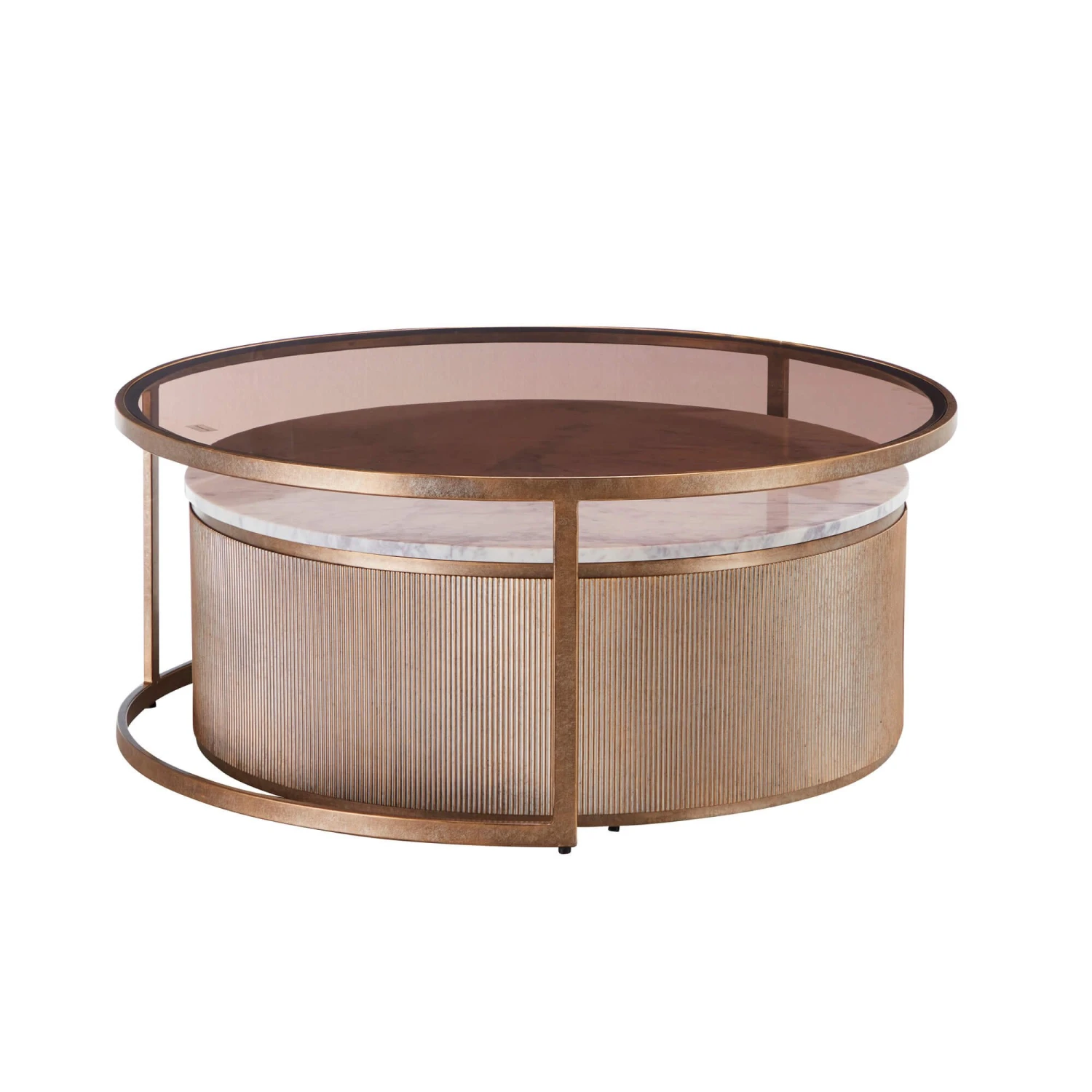 Libra Belvedere Aged Gold Set Of 2 Nest Of Tables 3 Libra Belvedere Aged Gold Set Of 2 Nest Of Tables - Image 3