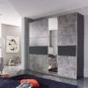 Hilton Stone Grey 2 Door Gliding Wardrobe With 1 Mirror