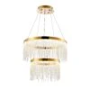 Rowen French Gold Crystal 2 Tier Pendant Light
