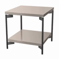 Caren High Gloss Pearl Line Square Lamp Table