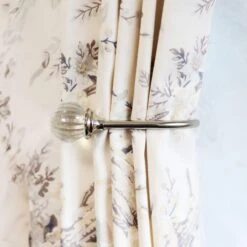 Laura Ashley Vivien Chrome Glass Curtain Holdback Pair