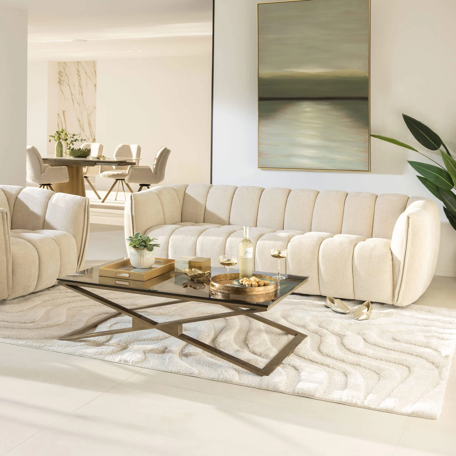 Cleo Abstract Cream 200cm X 290cm Rug 4 Cleo Abstract Cream 200cm X 290cm Rug - Image 4