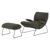 Fama Neox Charcoal Fabric Armchair & Footstool