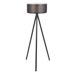 Slatted Black Wood Tripod Floor Lamp -Housing Units Furniture Store bb1a6684794dcbe7932787cf0be6f896