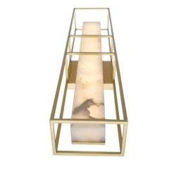 Quintiesse Blakley 21" Gold Albaster Vertical Wall Light -Housing Units Furniture Store bb3f61b445dde3173a0efd2e4eff35a7