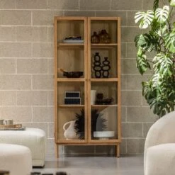 Aarhus Natural Oak Tall Display Cabinet -Housing Units Furniture Store bb81c65758d92f5fdc0e09051f6d6512