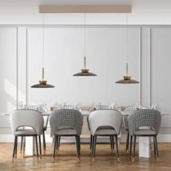 Luna Bronze & Dark Amber Glass 3 Light Bar Pendant