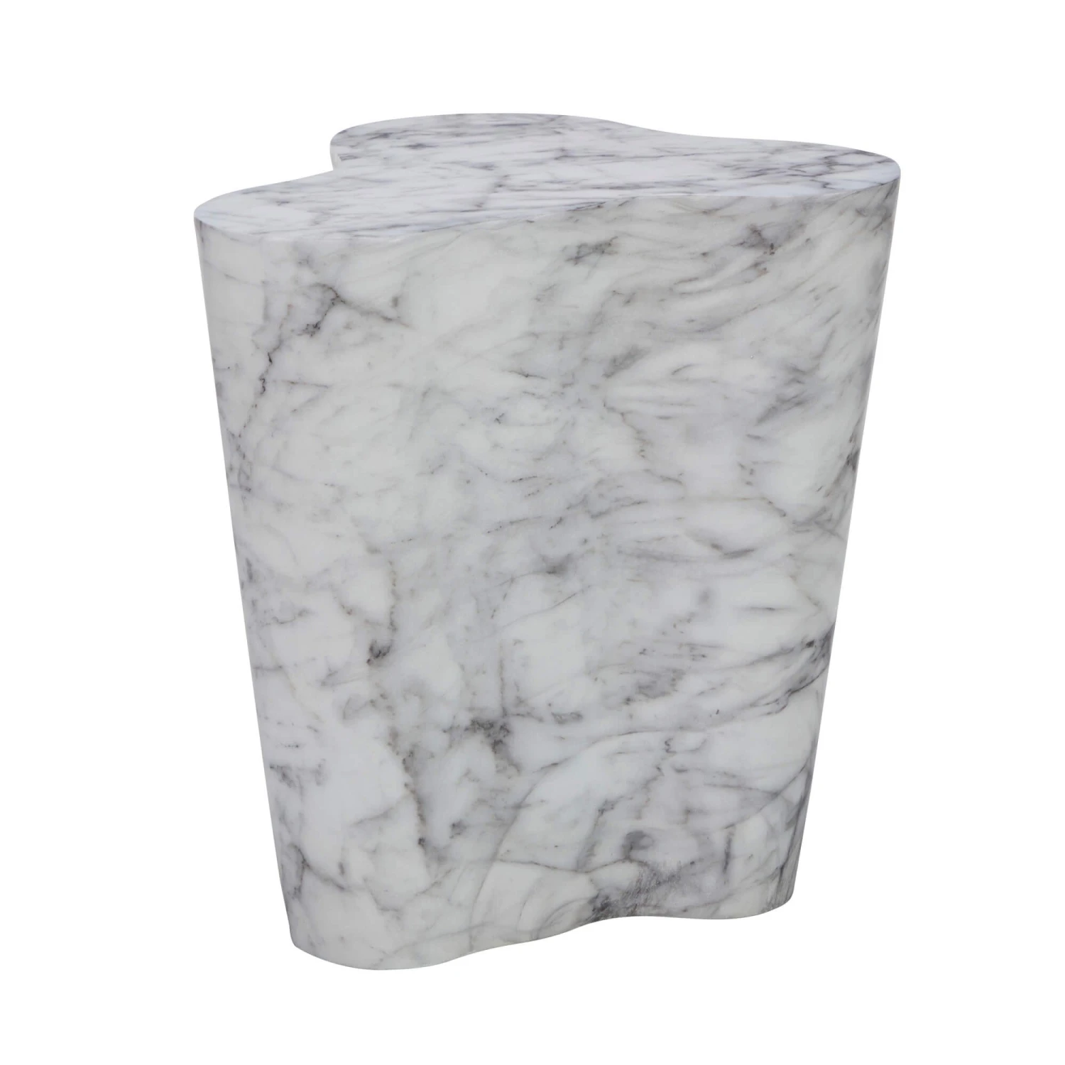 Cassian White Marble Effect Side Table 7 Cassian White Marble Effect Side Table - Image 7