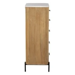 Rochelle Mango Wood & Marble 5 Drawer Tall Chest -Housing Units Furniture Store bcd59891d6f57925a473cd6842cb0248