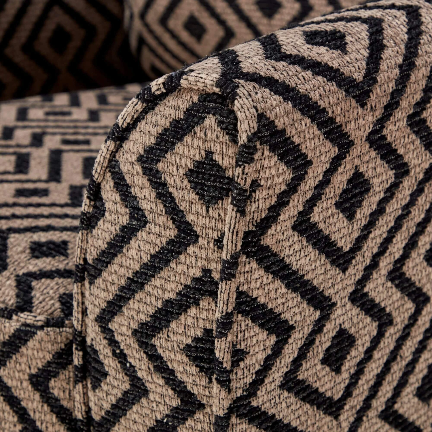 Lucinda Black & Natural Patterned Fabric Accent Armchair 5 Lucinda Black & Natural Patterned Fabric Accent Armchair - Image 5